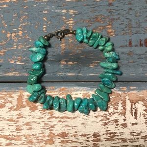Estate 925 Sterling and Turquoise bracelet! 7in